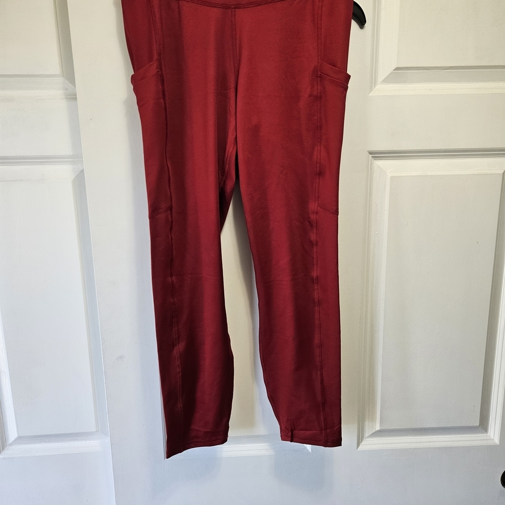 Fabletics Red Workout Tights Activewear - image 1